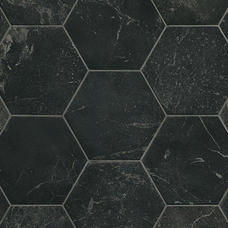 SAMPLE Fap Ceramiche Vloer- en wandtegel Hexagon Roma Grafite mat Marmer look Mat Antraciet