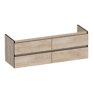 BRAUER Joy Edge wastafelonderkast 140 4 softclose lades - greeploos - 2 sifon uitsparingen - Forest Wheat