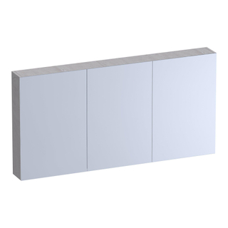 BRAUER Impress Deluxe spiegelkast - 140x70x15cm - interne en externe verlichting - 3 dubbelzijdige spiegeldeuren - Forest Seashell