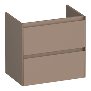 BRAUER Inspire wastafelonderkast ondiep 60 2 softclose lades - greeploos - 1 sifon uitsparing - mat mokka