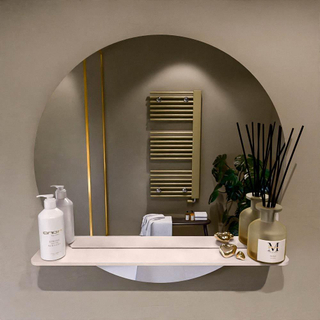 Miroir de salle de bain Mondiaz SPOT - rond 70cm - plan de miroir - couleur Rosee