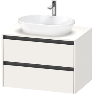 Duravit ketho 2 meuble sous lavabo avec plaque console et 2 tiroirs 80x55x56.8cm avec poignées blanc anthracite super mat