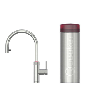 Quooker BE Flex Round Robinet d'eau bouillante - bec pivotant & extractible - réservoir PRO3 - eau bouillante - inox