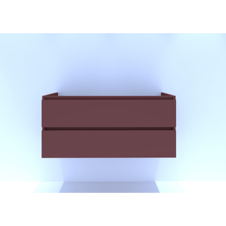 HR badmeubelen Infinity Meuble sous lavabo - 120x44.8x55cm - 2 tiroirs - sans poignée - découpe siphon simple terra mat