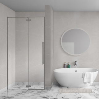 Aqua Vista Oria Linea porte de niche - 70x200cm - incl. kit de montage - Gunmetal