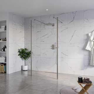 FugaFlow Eccelente Vetro Vrijstaande inloopdouche badkamer - 100x200cm - Helder - antikalk - 8mm veiligheidsglas - 2 zijwanden 40cm - met wandarmen en hoekprofielen - Gunmetal -