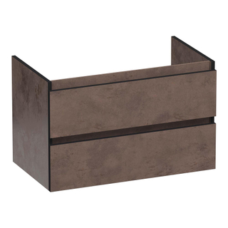 BRAUER Joy Edge wastafelonderkast 80 2 softclose lades - greeploos - 1 sifon uitsparing - Erosion