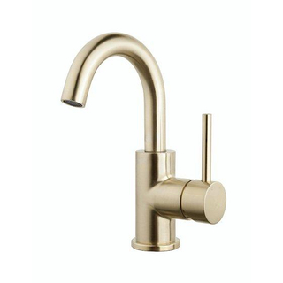 Wiesbaden Caral opb. wastafelkraan met draaibare uitloop geborsteld messing SHOWROOMMODEL