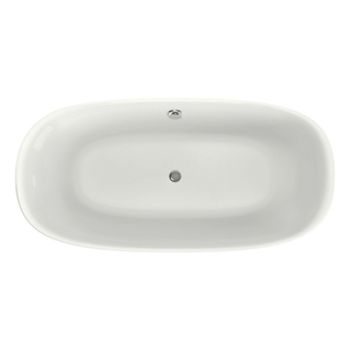 Xenz Daan baignoire autoportante ovale avec trou de trop-plein 180litres 180x80x60cm acrylique edelweiss