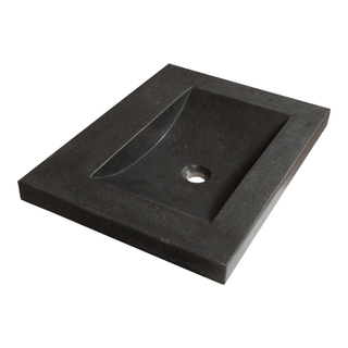 BRAUER Corestone lavabo pour meuble 60cm 1 lavabo sans trou pierre naturelle noir