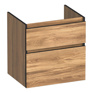 BRAUER Delight Edge wastafelonderkast 60 2 softclose lades - greeploos - 1 sifon uitsparing - Honey