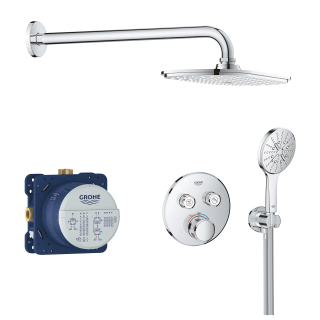 Grohe Grohtherm Smartcontrol comfort Douche pluie - rond - pour robinet encastrable thermostatique Smartbox - avec pomme de douche 30x15cm - douchette - chrome