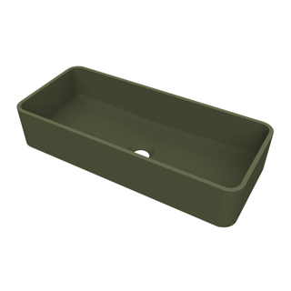 Arcqua case lavabo 60x26cm rectangle en marbre coulé vert mat