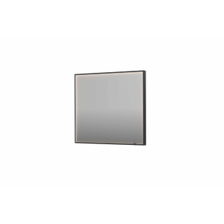 INK SP19 miroir - 90x4x80cm rectangulaire dans cadre en acier incl dir LED - chauffage - changement de couleur - dimmable et interrupteur - métal noir brossé