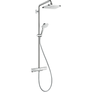 Hansgrohe Croma E280 showerpipe: mit mitigeur thermostatique m. 1jet pomme de tête m. 3jet douchette multi et flexible de douche 160cm chrome