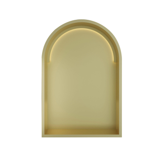 Hotbath &MORE Inbouwbox of inbouwnis Toogmodel - 30x45x10cm - with LED - IP44 - Geborsteld messing PVD