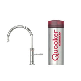 Quooker BE Classic Fusion Round kokendwaterkraan - draaibare uitloop - PRO3 reservoir - Warm / kokend water - RVS