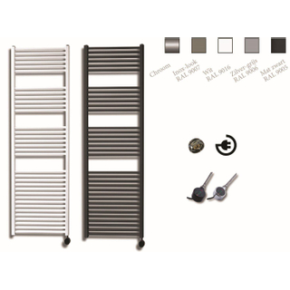 Sanicare Elektrische Design Radiator - 172x45 cm - 920 Watt - thermostaat chroom rechtsonder - zilver grijs