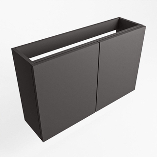 Mondiaz FOWY Meuble sous lave-mains - 70x22x50cm - 2 portes - push to open - softclose - Dark Grey