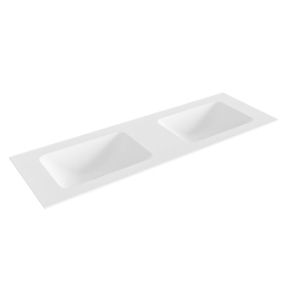Mondiaz LEAF Talc solid surface lavabo encastrable 140cm double