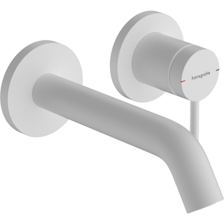 Hansgrohe Tecturis Robinet lavabo encastré - mitigeur - rond - mono-commande - bec 16.5 cm - blanc mat