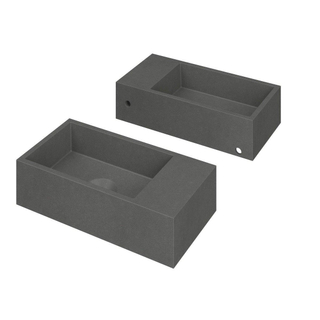 INK Versus Fontein 36x18x9cm wasbak links 0 kraangaten Quartz grijs SHOWROOMMODEL