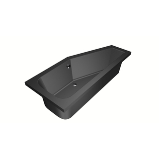 Xenz Lagoon Hoekbad - 170x75x48 - afvoer Midden - Rechts - Compact - acryl - ebony