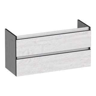BRAUER Joy Edge wastafelonderkast ondiep 100 2 softclose lades - greeploos - 1 sifon uitsparing - Forest Seashell