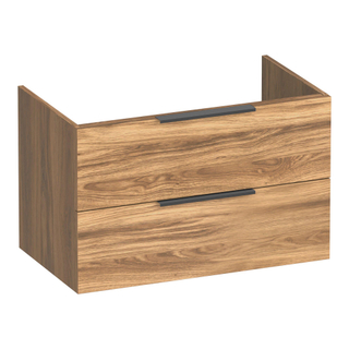 BRAUER Elevate wastafelonderkast 80 excl. opleggrepen 2 softclose lades en 1 sifon uitsparing - Honey