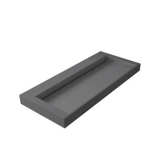 Thebalux Type Glacier Vasque 100x46x8cm sans trou de robinet 1 vasque rectangulaire Solid Surface Anthracite mat