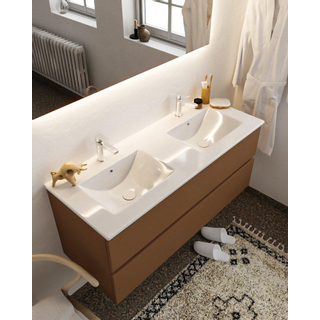 Mondiaz VICA Meuble Rust avec 2 tiroirs 120x50x45cm vasque lavabo Denia double 2 trous de robinet