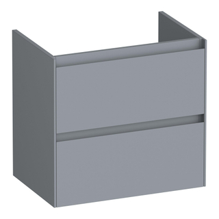 BRAUER Inspire meuble sous lavabo peu profond 60 2 tiroirs softclose - sans poignée - 1 découpe pour le siphon - gris mat