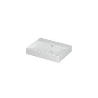 INK Unlimited wastafel - 60x45x11cm - 1 wasbak - 0 kraangaten - porselein wit glans
