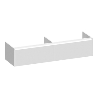 BRAUER Embrace meuble sous lavabo - 159,8x35x45,5cm - 2 tiroirs softclose - sans poignée - 2 découpes pour siphon - blanc mat
