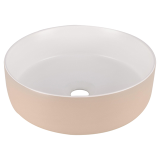 Differnz MIRA Vasque à poser - 36x12cm - céramique - beige/blanc