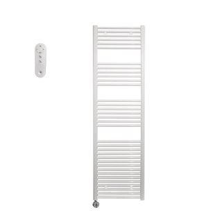 Sanicare HVS Elektrische Radiator - 172x60cm - 1127W - met afstandsbediening - thermostaat - chroom - linksonder - wit
