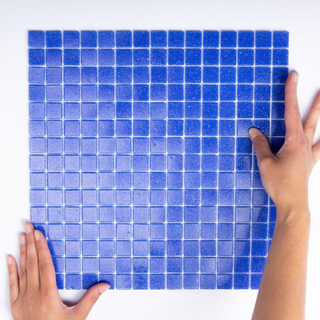 The Mosaic Factory Amsterdam mozaïektegel - 32.2x32.2cm - wand en vloertegel - Vierkant - Glas Dark Blue Mat