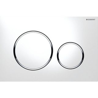 Geberit Sigma20 bedieningplaat, 2-toets spoeling frontbediening voor toilet 24.6x16.4cm wit