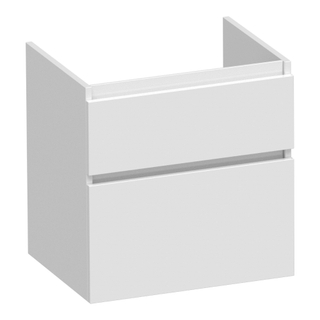 BRAUER Delight wastafelonderkast - 60x46x60cm - 2 softclose lades - greeploos - 1 sifon uitsparing - hoogglans wit