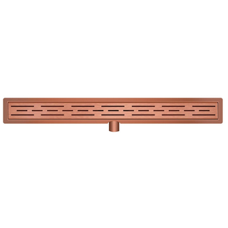 Wiesbaden douchegoot met flens en rooster 80 x 7 cm geborsteld brons koper OUTLETSTORE
