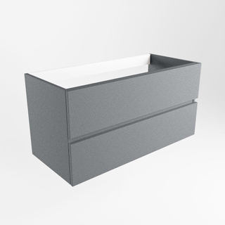 Mondiaz VICA Meuble sous vasque - 100x45x50cm - 2 tiroirs - softclose - 1 découpe droite - Plata