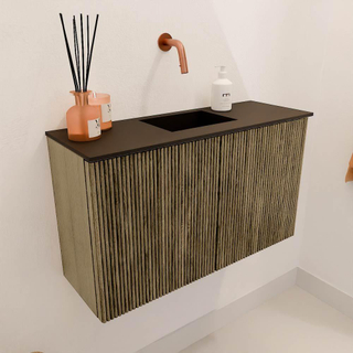 Mondiaz JOYA 70cm meuble de toilette - couleur Dusk - Vasque FAYE position Milieu Sans trou de robinet couleur Urban