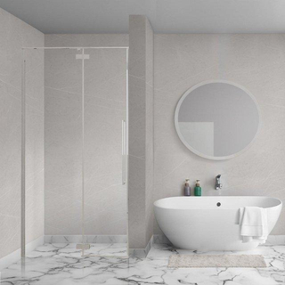 Aqua Vista Oria Linea porte de niche - 130x200cm - incl. kit de montage - Acier inoxydable brossé