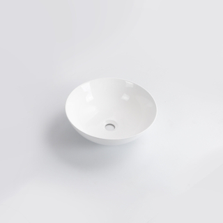 FugaFlow Eccelente Pietra Vasque - 40x40x15cm - ronde - céramique - blanc brillant