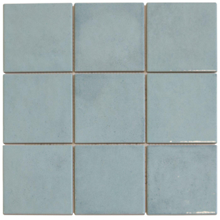 The Mosaic Factory Kasba mozaïektegel - 30x30cm - wandtegel - Vierkant - Porselein Turquoise glans
