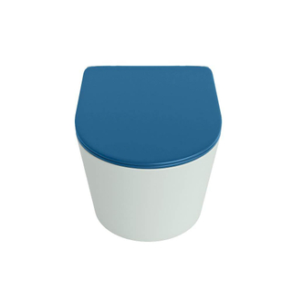 MONDIAZ LAVIE WC suspendu - 36x53cm - sans bride - Jeans (bleu) - softclose - quick-release - abattant WC - Greey (gris)