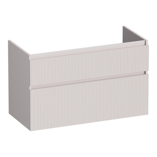 BRAUER Delight Wavy wastafelonderkast 100 2 softclose lades - greeploos - 1 sifon uitsparing - mat zand