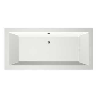 Xenz Society Duobad - 190x90x53 - afvoer Midden - acryl - wit mat