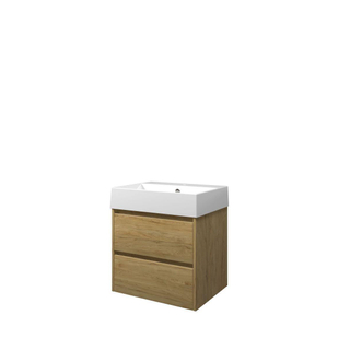 Proline loft ensemble de meubles de salle de bains 60x46x62cm meuble chêne idéal symétrique avec 1 trou pour robinet porcelaine blanc brillant