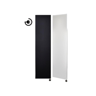 Sanicare electrische design radiator Denso 180 x 40 cm. mat wit met thermostaat zwart (linksonder)